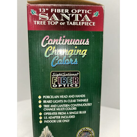 Fiber Optic 13” Santa Claus Christmas Tree Topper/Tabletop Decor Holiday Light - Picture 11 of 14